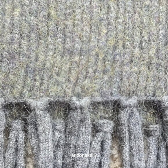 {{{Thick}}} Cashmere Wrap Birdseye Knit Green/Grey Symphony - Picture 2 of 16